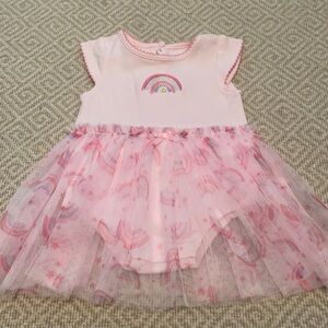 Rainbow and Tulle Dress Pink 9 M